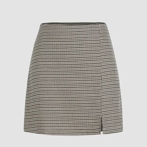 Classic Briwn and White Houndstooth Skirt